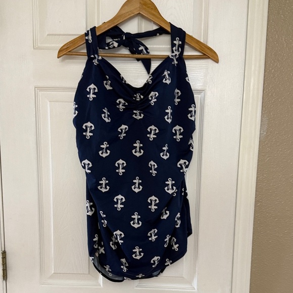 Nautical Navy Anchor Women's One Piece Swimsuit - Picture 1 of 5